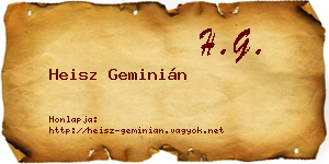 Heisz Geminián névjegykártya